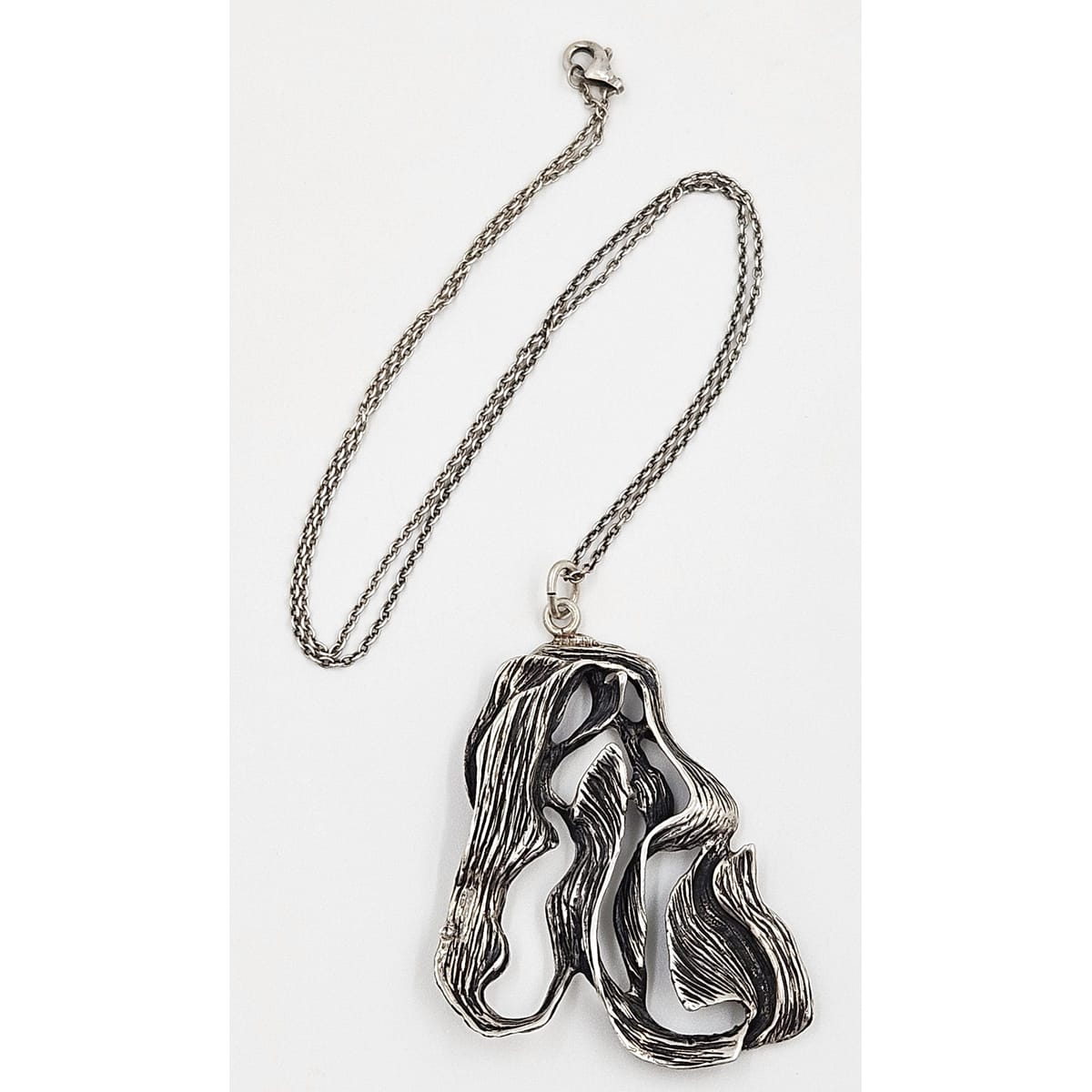 Vintage OOAK Designer Eneko Spain Sterling Abstract Modernist Pendant Necklace