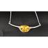 Artisan Signed Necklace Jewelry Vintage Sterling Silver & Amber Modernist Y Bar Designer Necklace