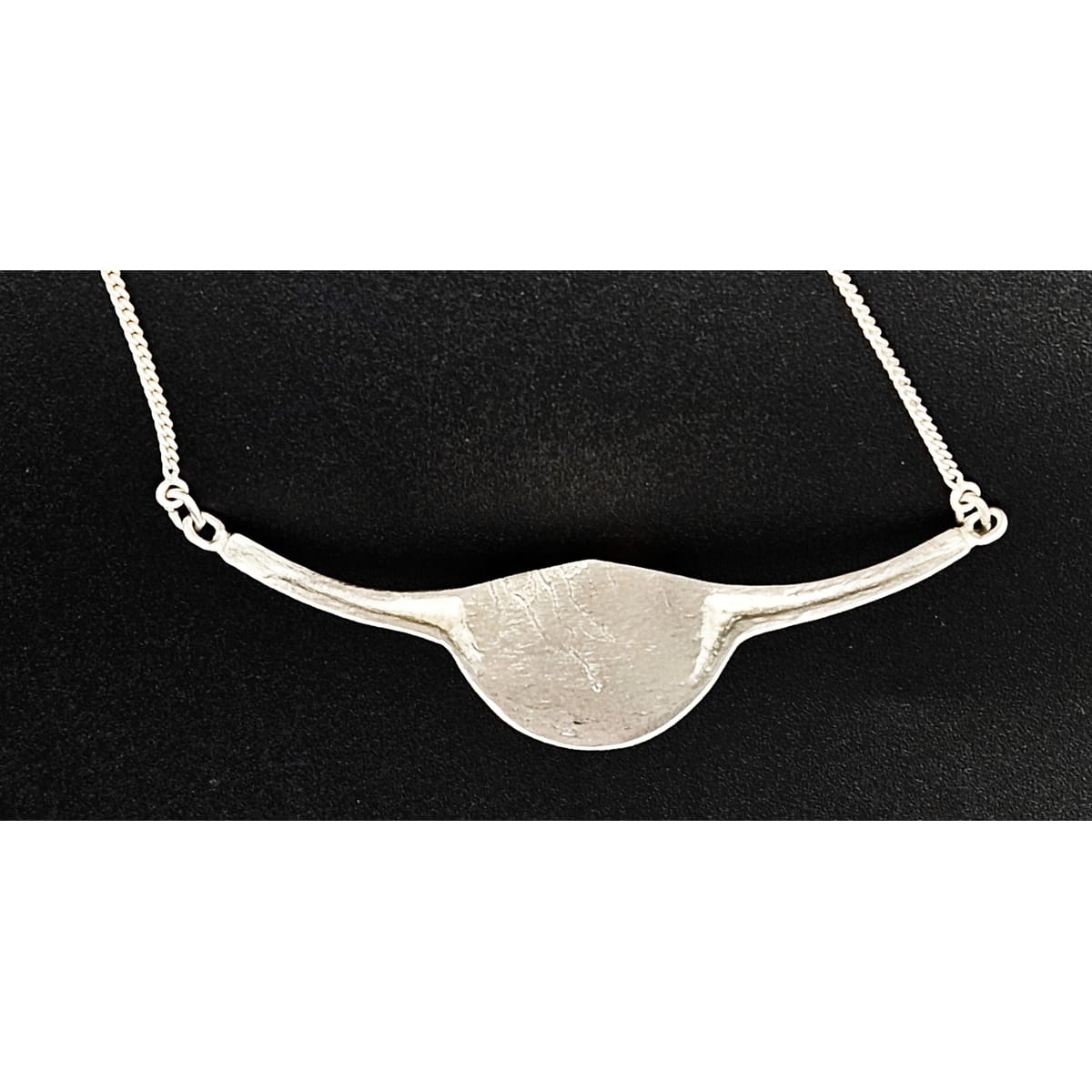 Artisan Signed Necklace Jewelry Vintage Sterling Silver &amp; Amber Modernist Y Bar Designer Necklace