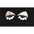 Artisan Sterling 14k Pearl Earrings Jewelry Artisan Signed Sterling - 14K Gold - Pearl Modernist Abstract 3D Earrings