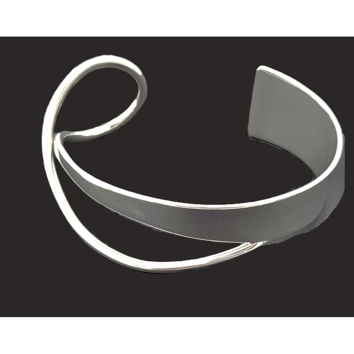 Artisan Sterling Bracelet Jewelry Artisan Signed Sterling Silver Modernist Cuff Bracelet
