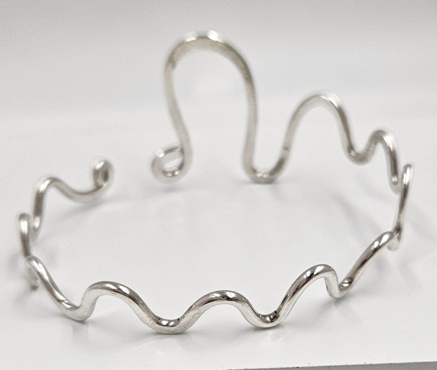 Artisan Sterling Bracelet Jewelry Artisan Signed Sterling Silver Modernist Squiggle Bracelet