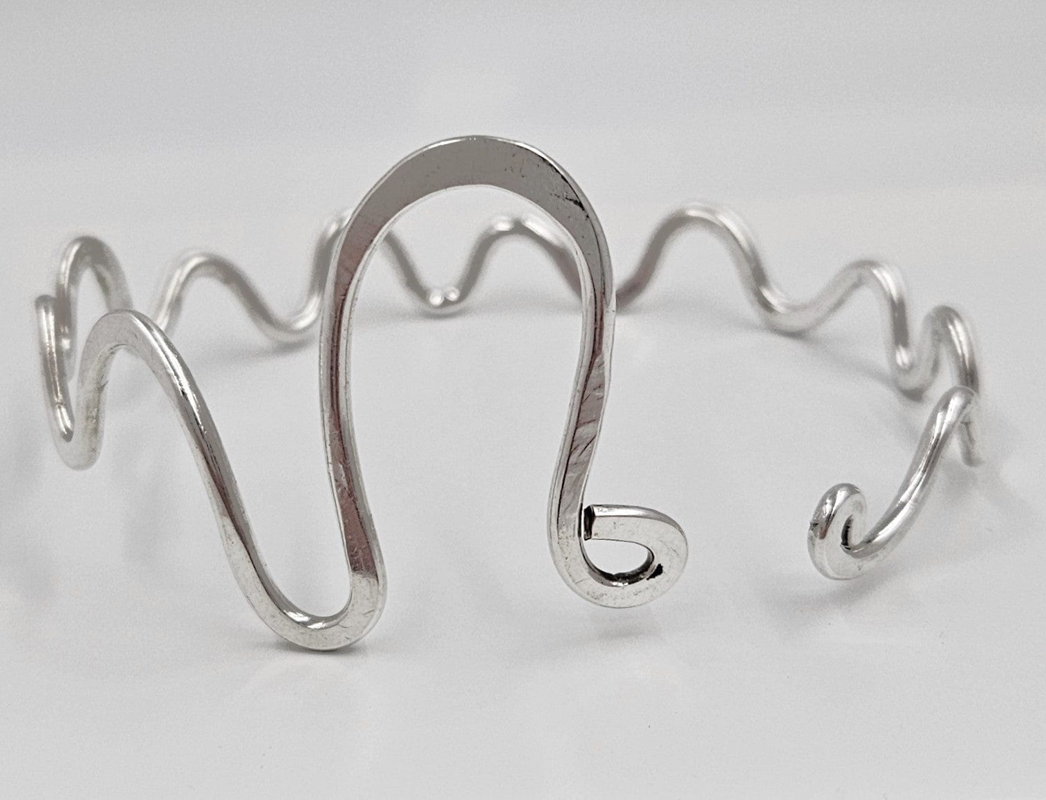 Artisan Sterling Bracelet Jewelry Artisan Signed Sterling Silver Modernist Squiggle Bracelet