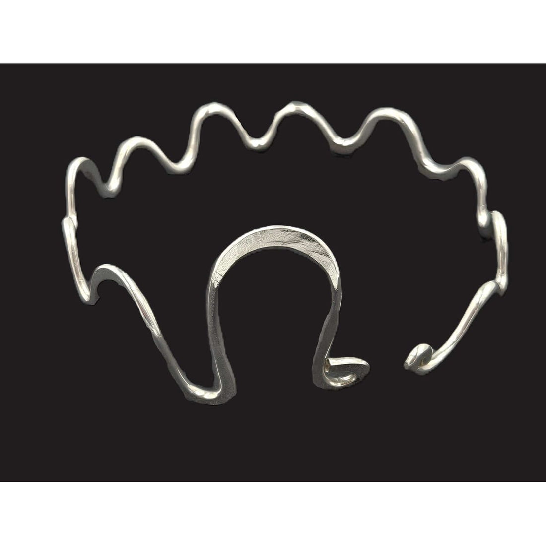 Artisan Sterling Bracelet Jewelry Artisan Signed Sterling Silver Modernist Squiggle Bracelet