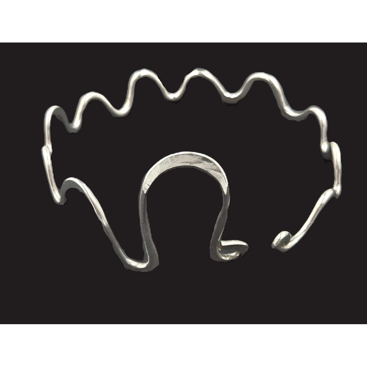 Artisan Sterling Bracelet Jewelry Artisan Signed Sterling Silver Modernist Squiggle Bracelet