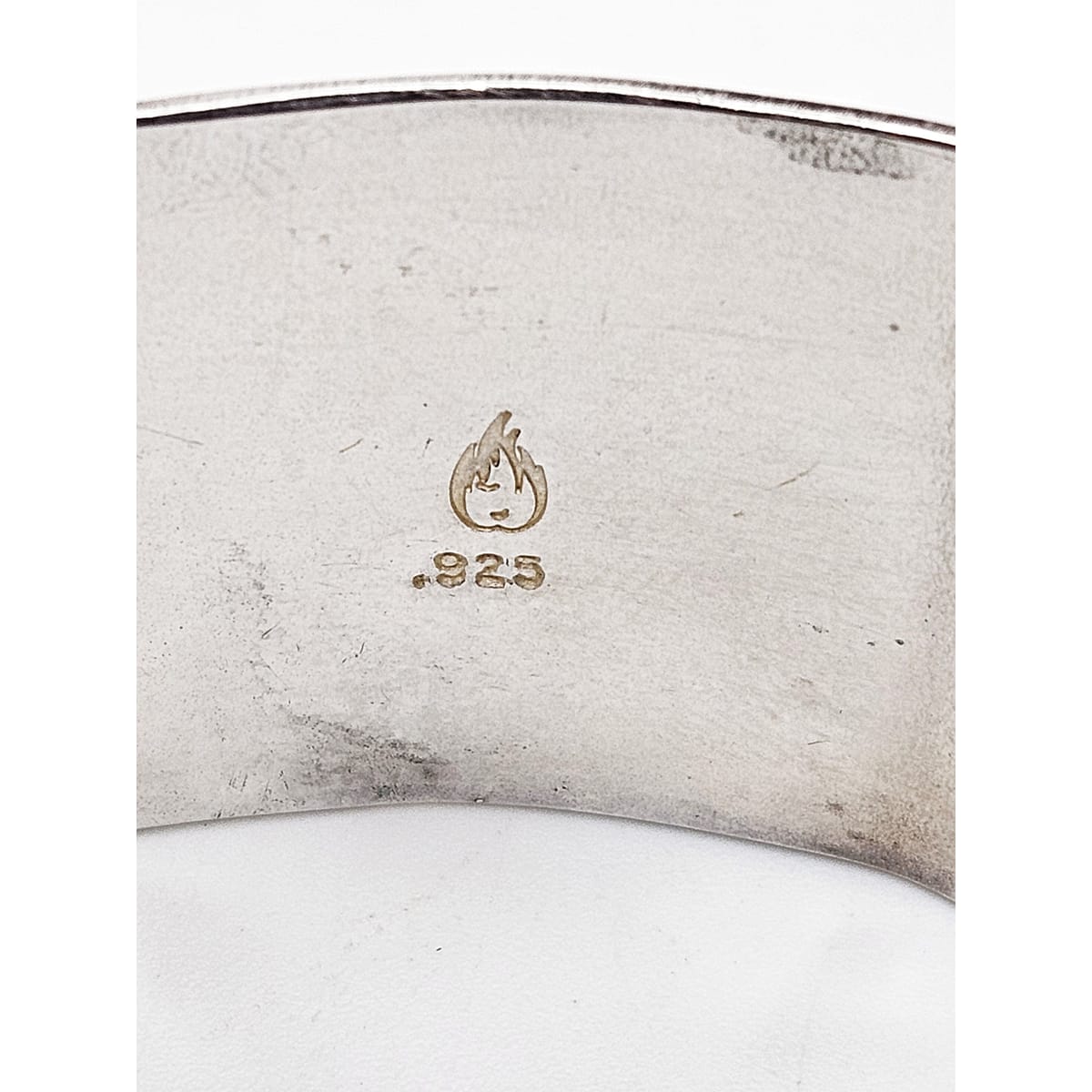 Artisan sterling silver abstract modernist Cuff Bracelet, view 8 of 10