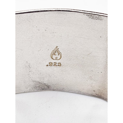 Artisan sterling silver abstract modernist Cuff Bracelet, view 8 of 10