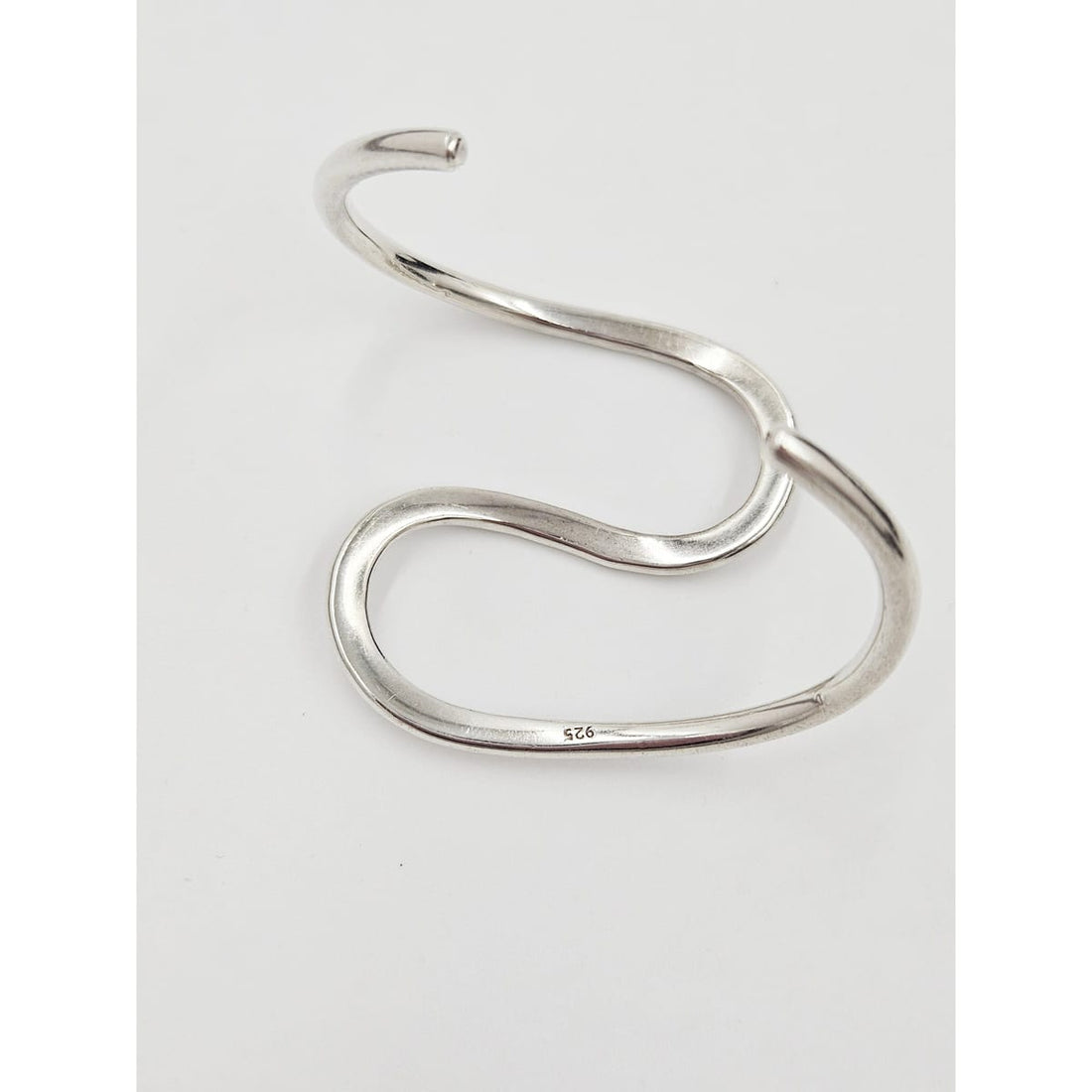 Artisan Sterling Bracelet Jewelry Solid Sterling Silver Abstract Modernist Hammered Cuff Bracelet