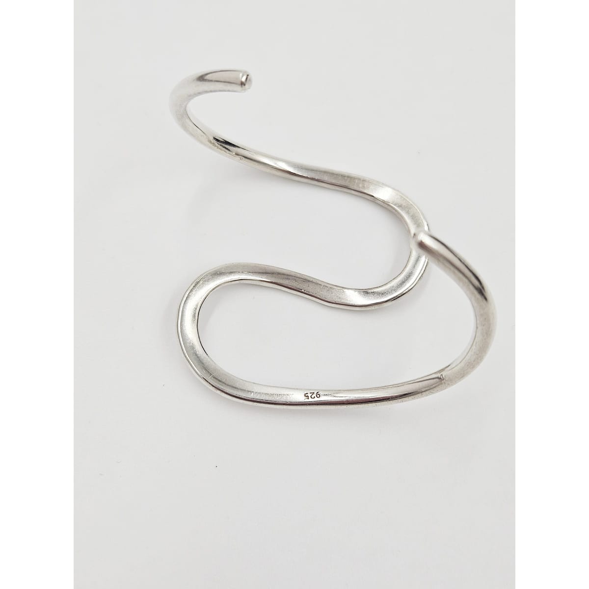 Artisan Sterling Bracelet Jewelry Solid Sterling Silver Abstract Modernist Hammered Cuff Bracelet