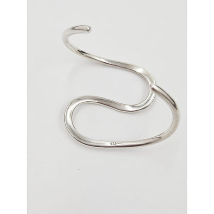 Artisan Sterling Bracelet Jewelry Solid Sterling Silver Abstract Modernist Hammered Cuff Bracelet