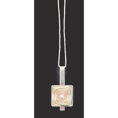 Artisan Sterling Necklace Jewelry .925 Signed Modernist Artisan Cultured Pearl Necklace 21.82 grams