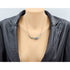 Vintage sterling silver Artisan Signed abstract modernist Y Pendant Necklace, view 1 of 9