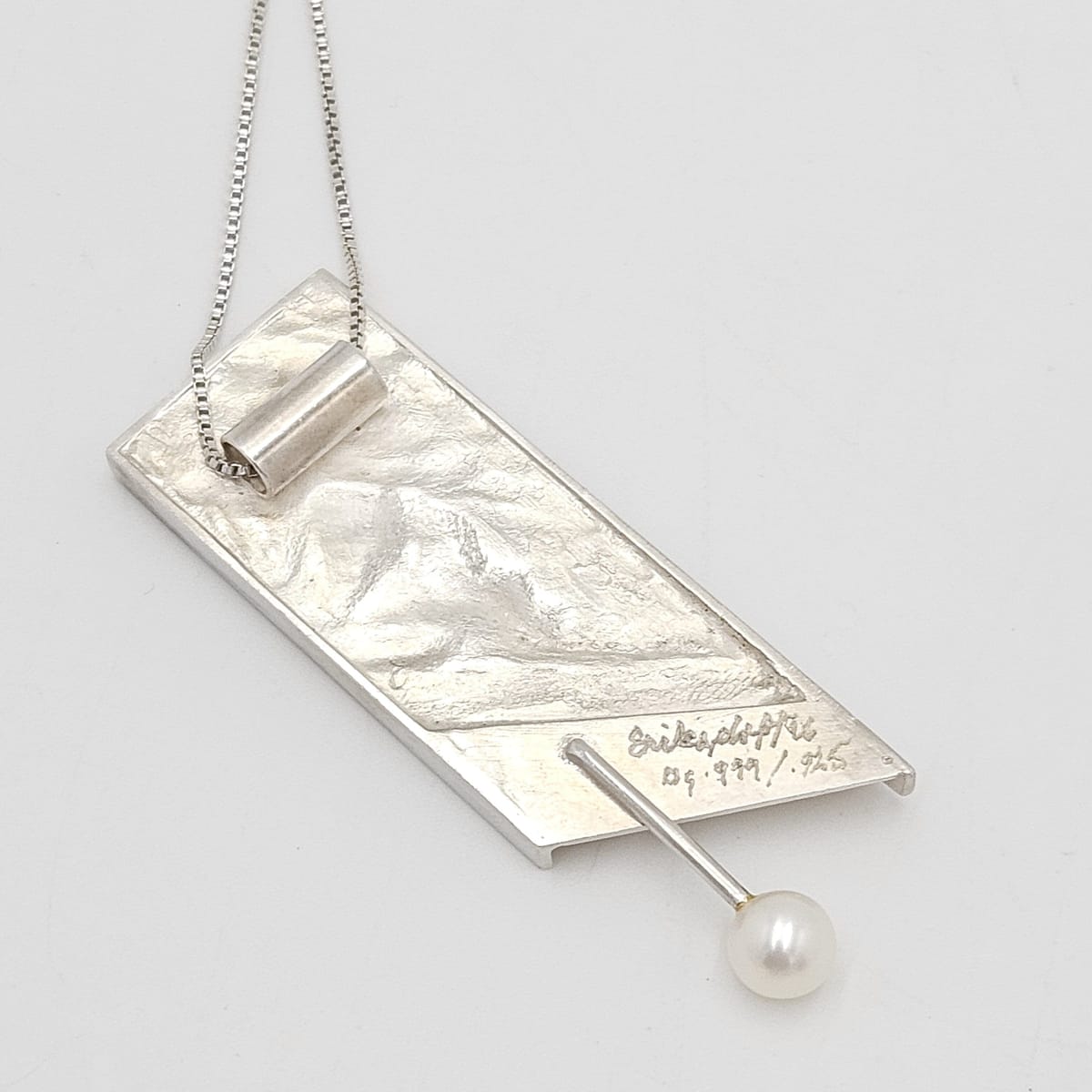 barbro-eriksdotter-gendell-sterling-gold-pearl-abstract-modernist-necklace-2009 image 4