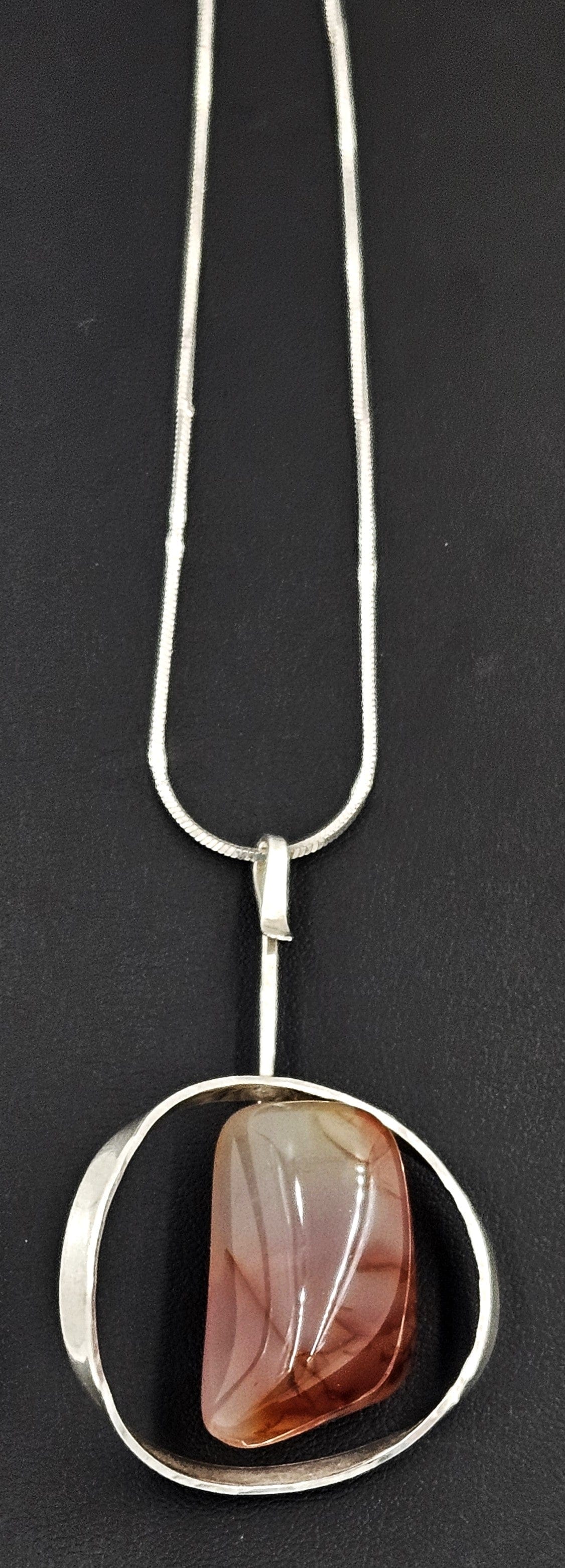 Asbjorn Birkelund Jewelry RARE Asbjorn Birkelund Norway Sterling Modernist 3D Pendant Necklace 1960s