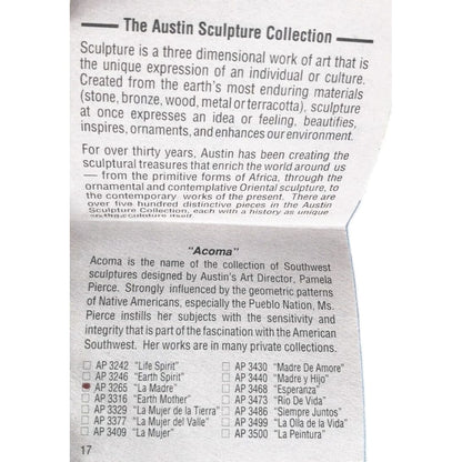 Austin Productions Sculpture Large Austin Productions Acoma Series La Madre Ceramic Sculpture Circa 1983