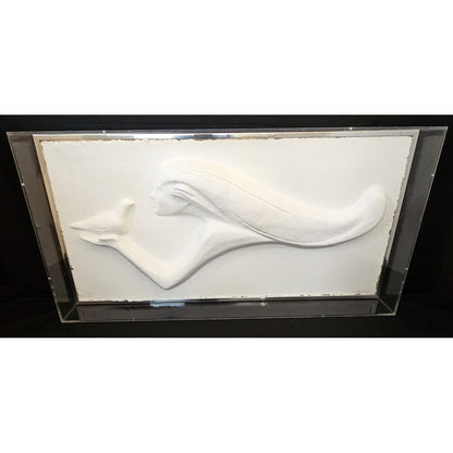 Austin Productions Sculpture Rare Austin XL Lucite Framed 3D Sculpted Paper Peace Flight Fisher 524/1000