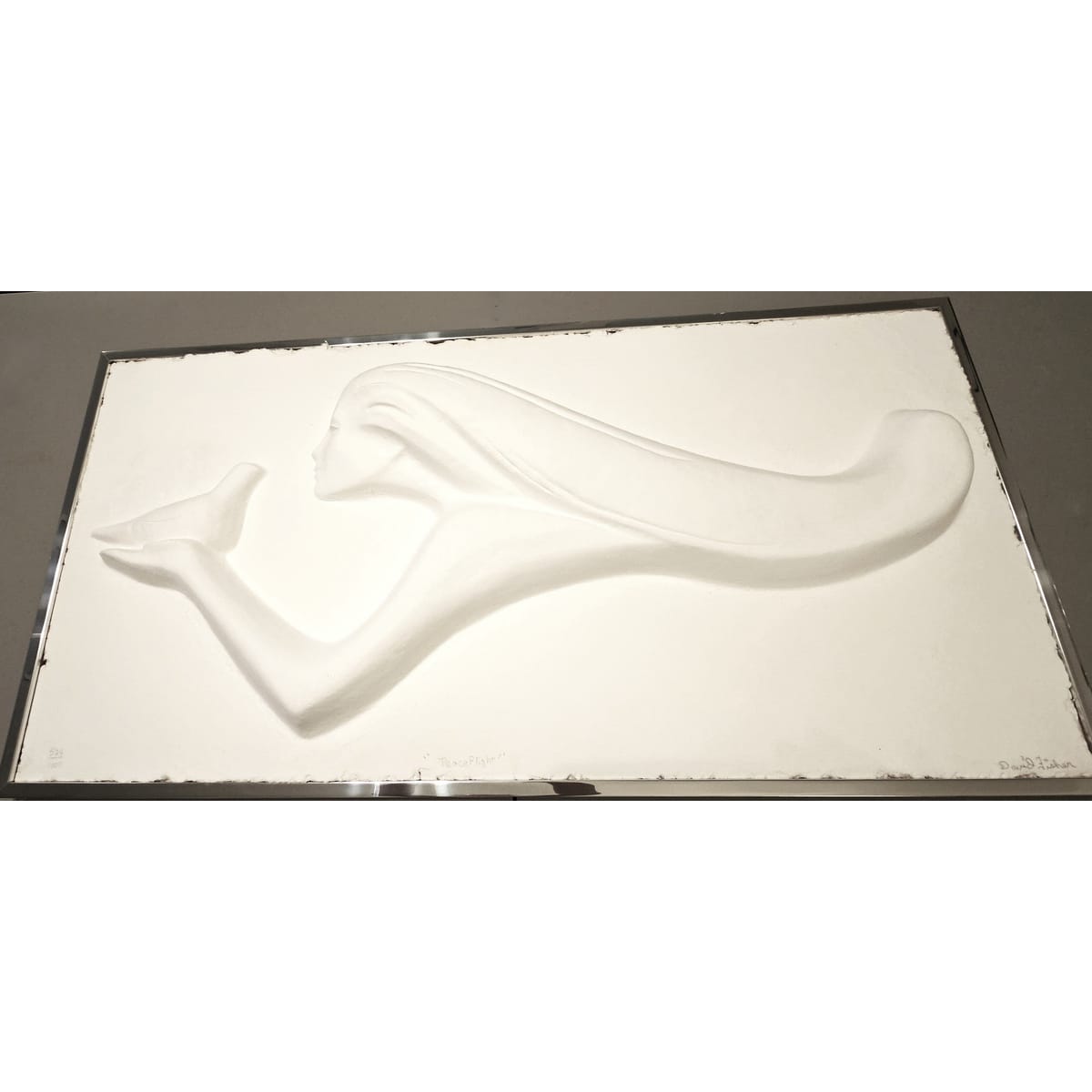 Austin Productions Sculpture Rare Austin XL Lucite Framed 3D Sculpted Paper Peace Flight Fisher 524/1000