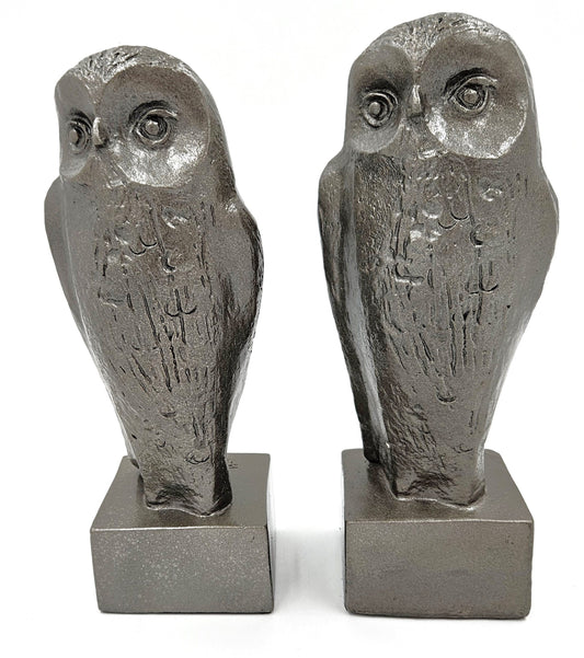 Austin Productions Sculpture Restored Austin Ceramic Owl Sculptural Bookends Circa 1970