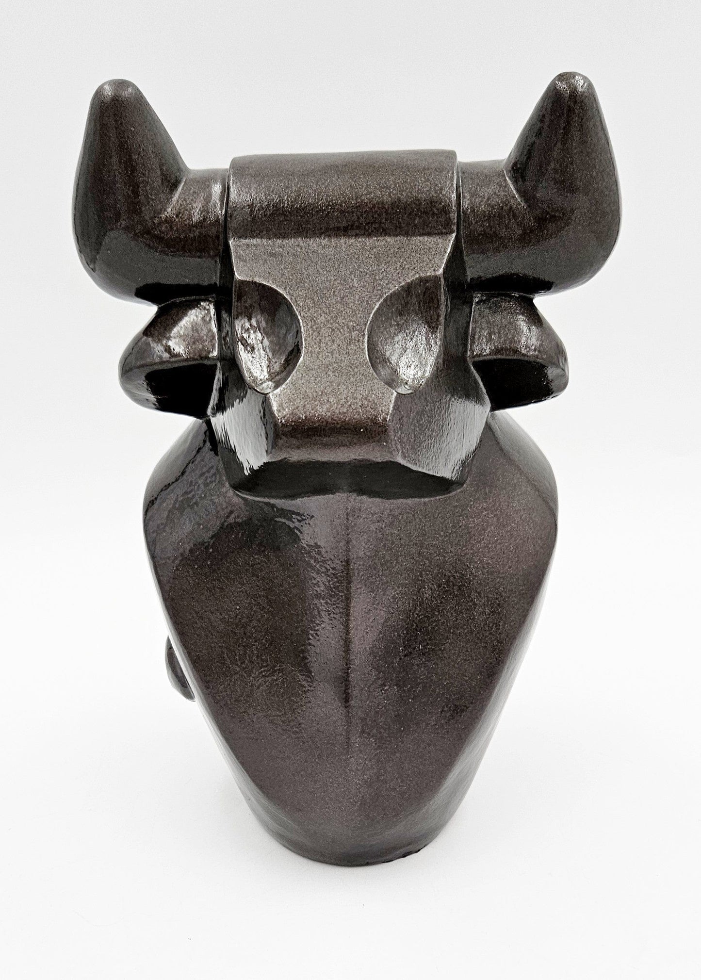 Austin Productions Sculpture Restored Austin Prod Modernist Cubist Style Bull Head Sculpture Circa 2000
