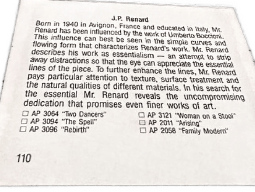 Austin Productions Sculpture Restored Austin Productions Durastone Sculpture "Rebirth" Signed Renard 1980