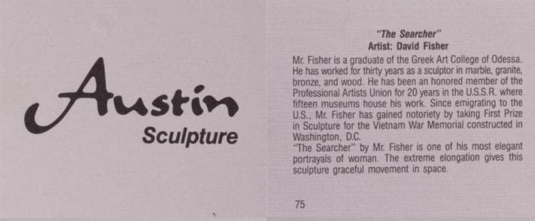 Austin Productions Sculpture Restored Austin Productions "The Searcher" XL Durastone Sculpture Fisher 1984