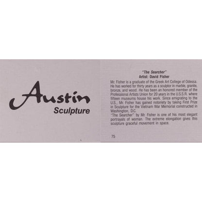Austin Productions Sculpture Restored Austin Productions "The Searcher" XL Durastone Sculpture Fisher 1984