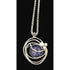 B Sterling Jewelry Artisan Sterling Sodalite & Pearl Abstract Modernist Pendant Necklace C. 1980s