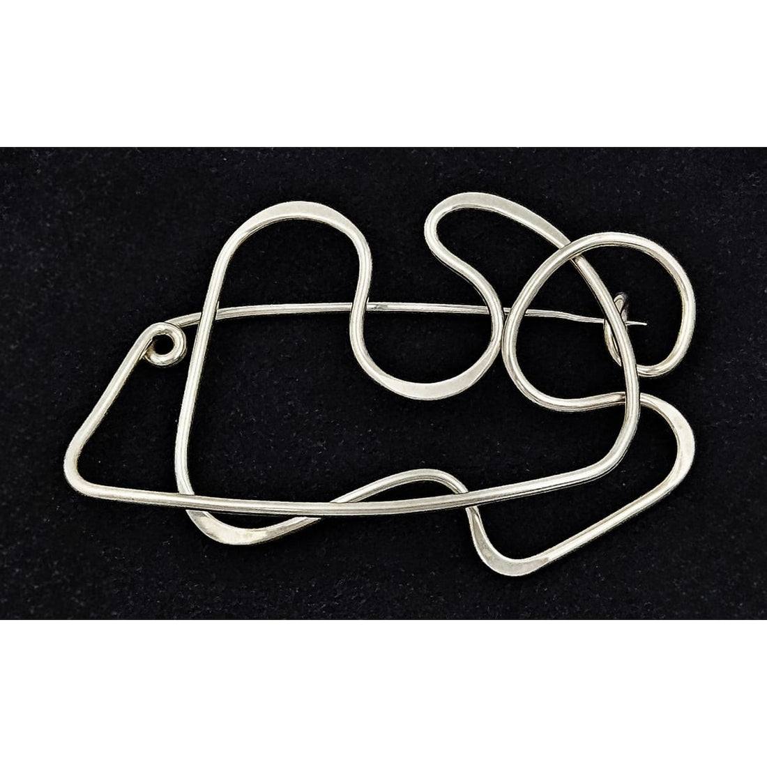 Bacon Jewelry Rare Designer Bacon Sterling Modernist Abstract  Brooch 1950/60s Large