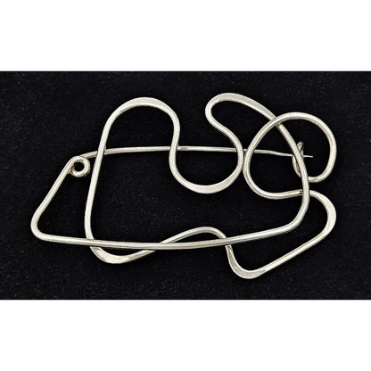 Bacon Jewelry Rare Designer Bacon Sterling Modernist Abstract  Brooch 1950/60s Large