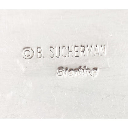 Barbara Sucherman Jewelry Designer Sucherman Sterling Abstract Modernist Long Articulating Brooch &