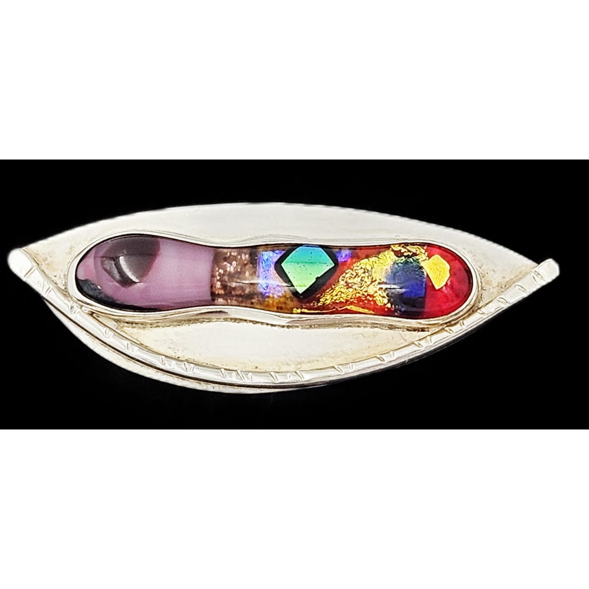 Barbara Sucherman Jewelry Designer Sucherman Sterling Abstract Modernist Long Articulating Brooch &