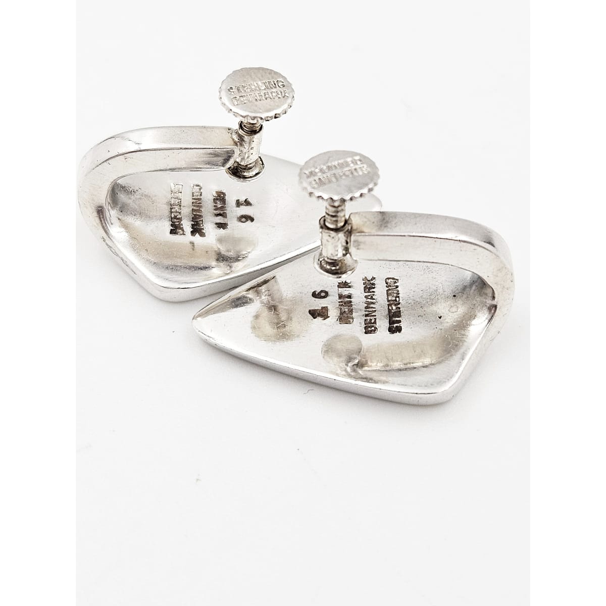 Bent Knudsen Jewelry Denmark Designer Bent Knudsen Bent K Sterling Modernist Earrings Circa 1960&