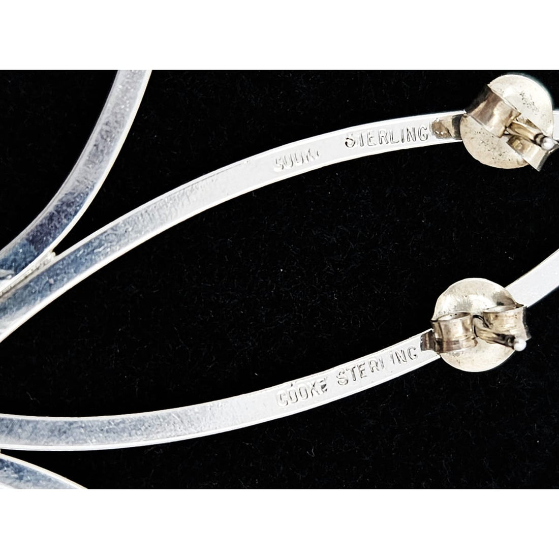 Betty Cooke Jewelry RARE Betty Cooke Modernist Sterling Earrings 