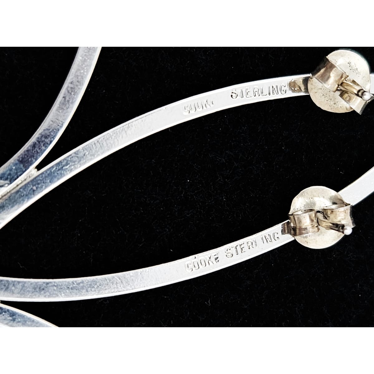 Betty Cooke Jewelry RARE Betty Cooke Modernist Sterling Earrings 