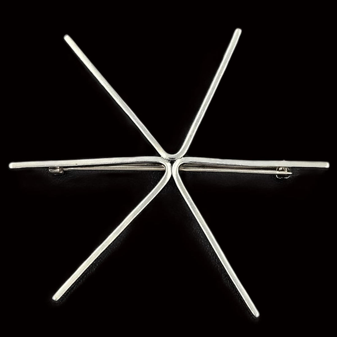Betty Cooke Jewelry RARE Iconic Betty Cooke Modernist Large Star Asterisk Sterling Brooch 50/60s