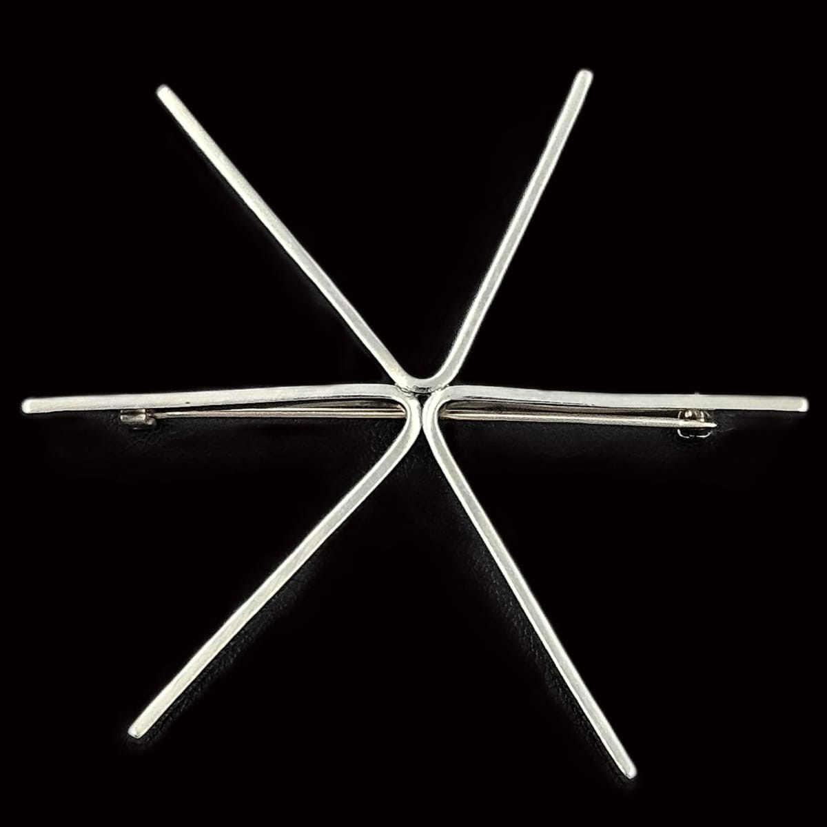 Betty Cooke Jewelry RARE Iconic Betty Cooke Modernist Large Star Asterisk Sterling Brooch 50/60s