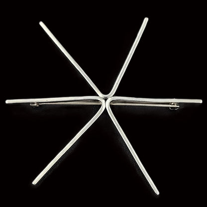 Betty Cooke Jewelry RARE Iconic Betty Cooke Modernist Large Star Asterisk Sterling Brooch 50/60s