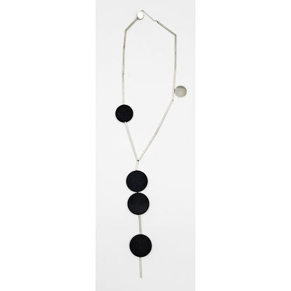 Betty Cooke Jewelry Superb and Rare Betty Cooke Modernist Sterling Ebony Wood Necklace