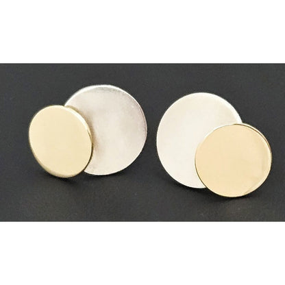 Betty Cooke Jewelry Superb Designer Betty Cooke 3D Modernist Sterling 14K Disc Earrings 1960s
