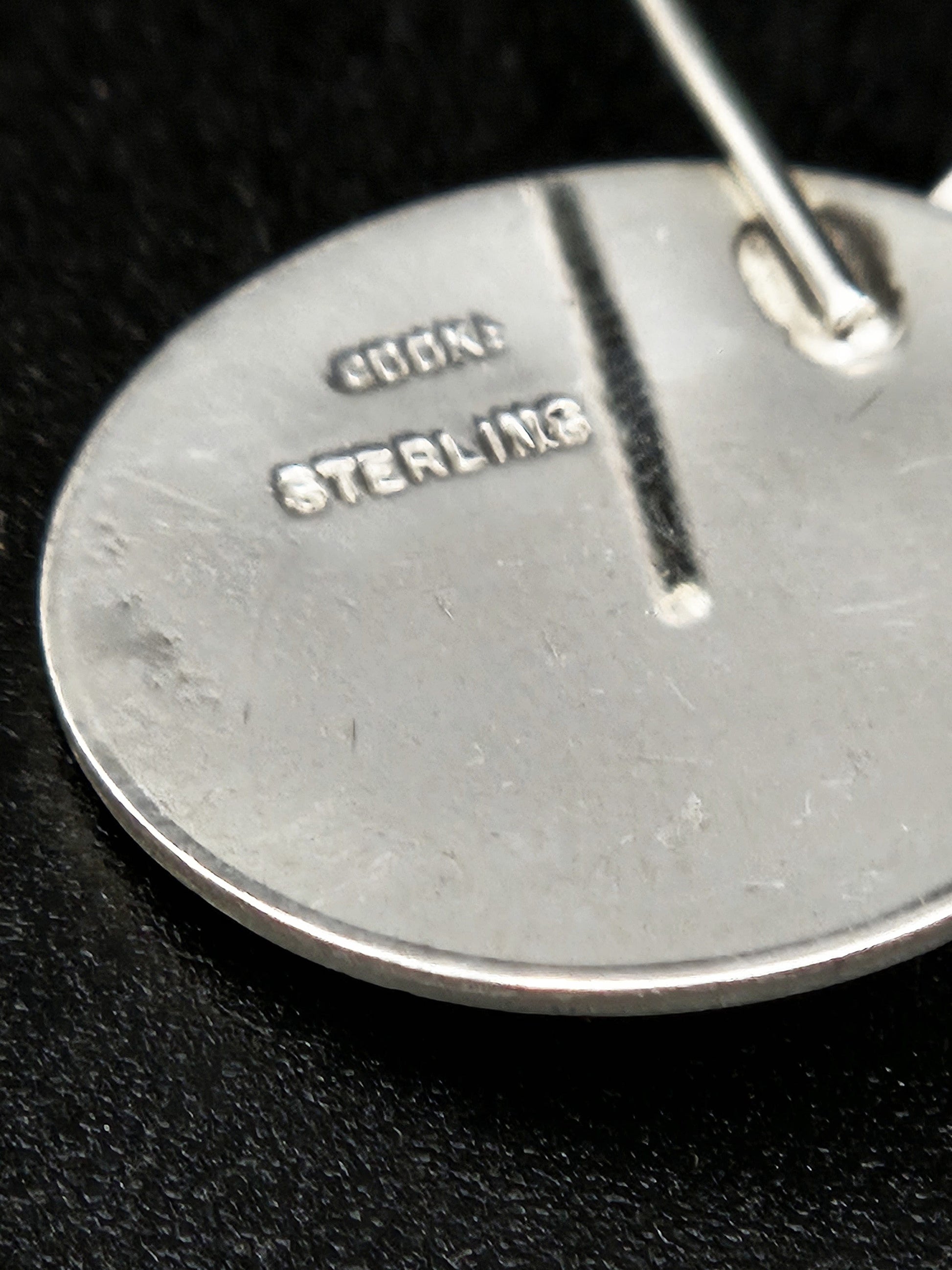Betty Cooke Jewelry Superb US Designer Betty Cooke 3D Modernist Sterling Silver Disc Earrings 70/80s