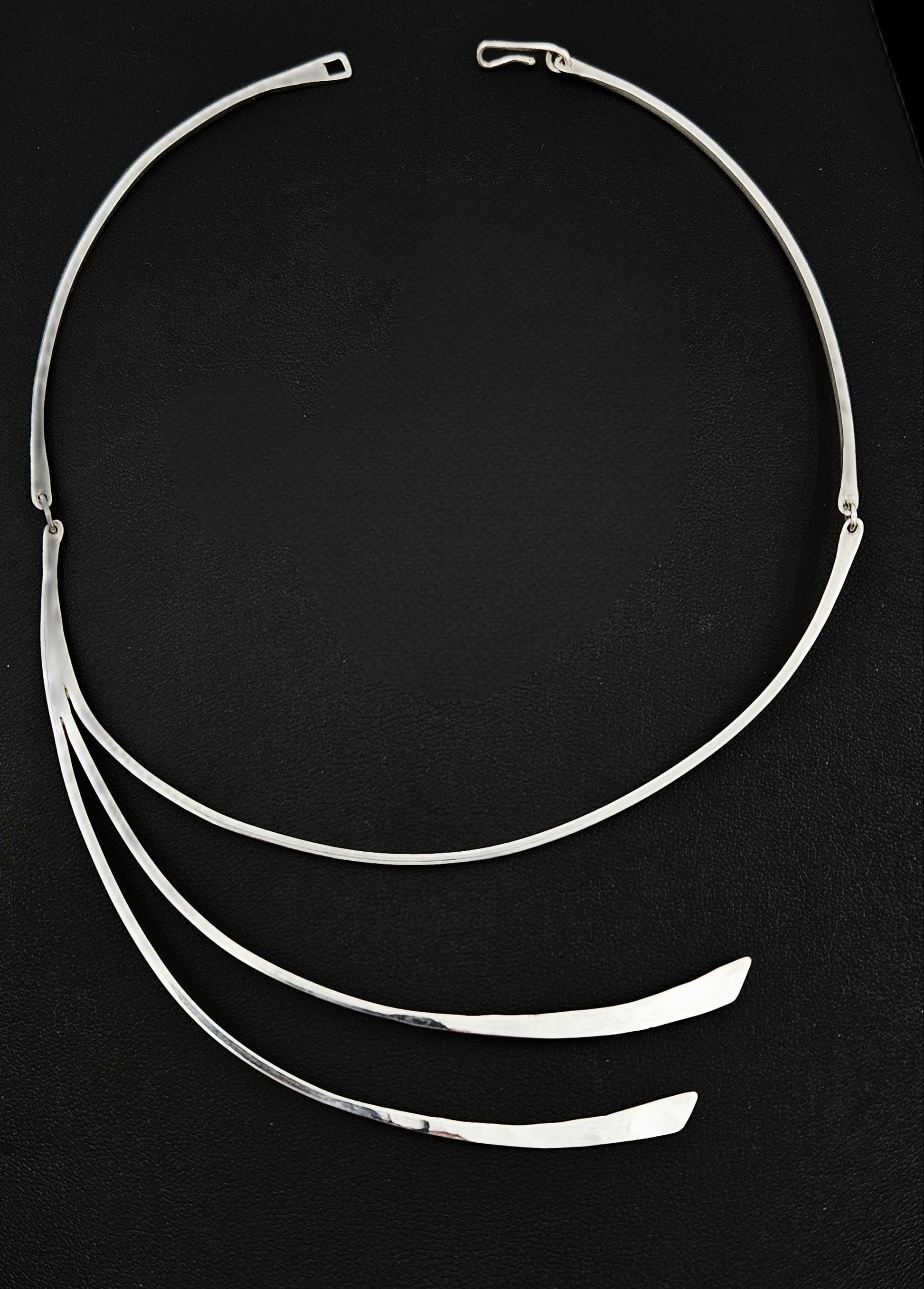 Betty Cooke Jewelry Superb US Designer Betty Cooke Modernist Sterling Silver Necklace Circa 1950's