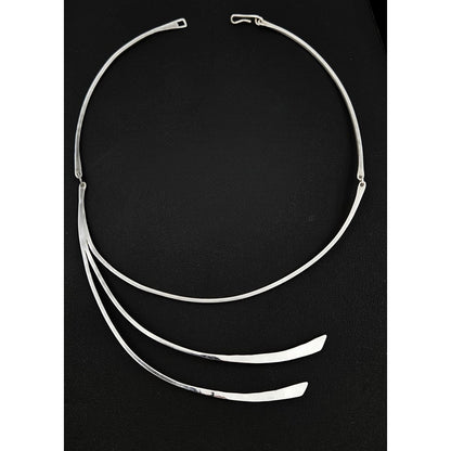Betty Cooke Jewelry Superb US Designer Betty Cooke Modernist Sterling Silver Necklace Circa 1950&