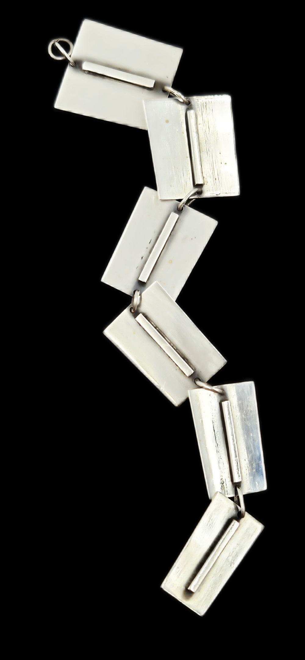 Bill Tendler Jewelry Rare Designer Bill Tendler Modernist Panel Link Sterling Bracelet Circa 1950s