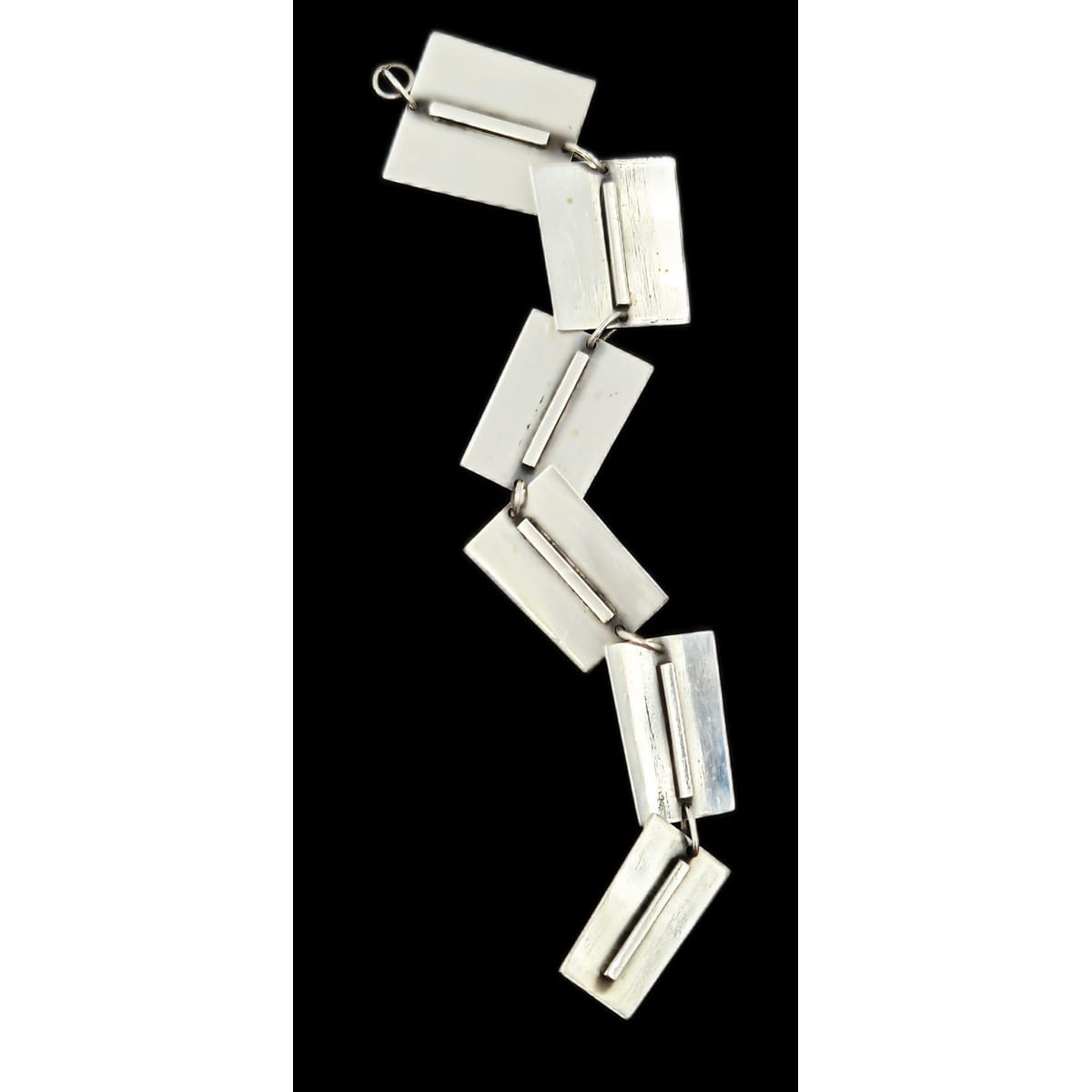 Bill Tendler Jewelry Rare Designer Bill Tendler Modernist Panel Link Sterling Bracelet Circa 1950s