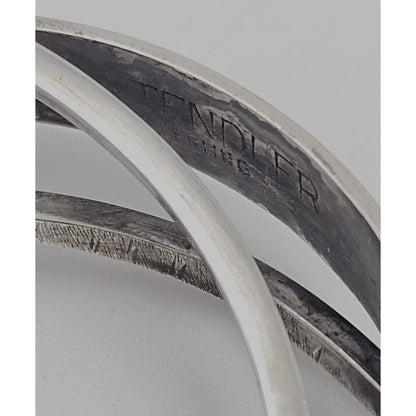Bill Tendler Jewelry Rare US Designer Bill Tendler Sterling Abstract Modernist 3D Brooch Circa 1950s