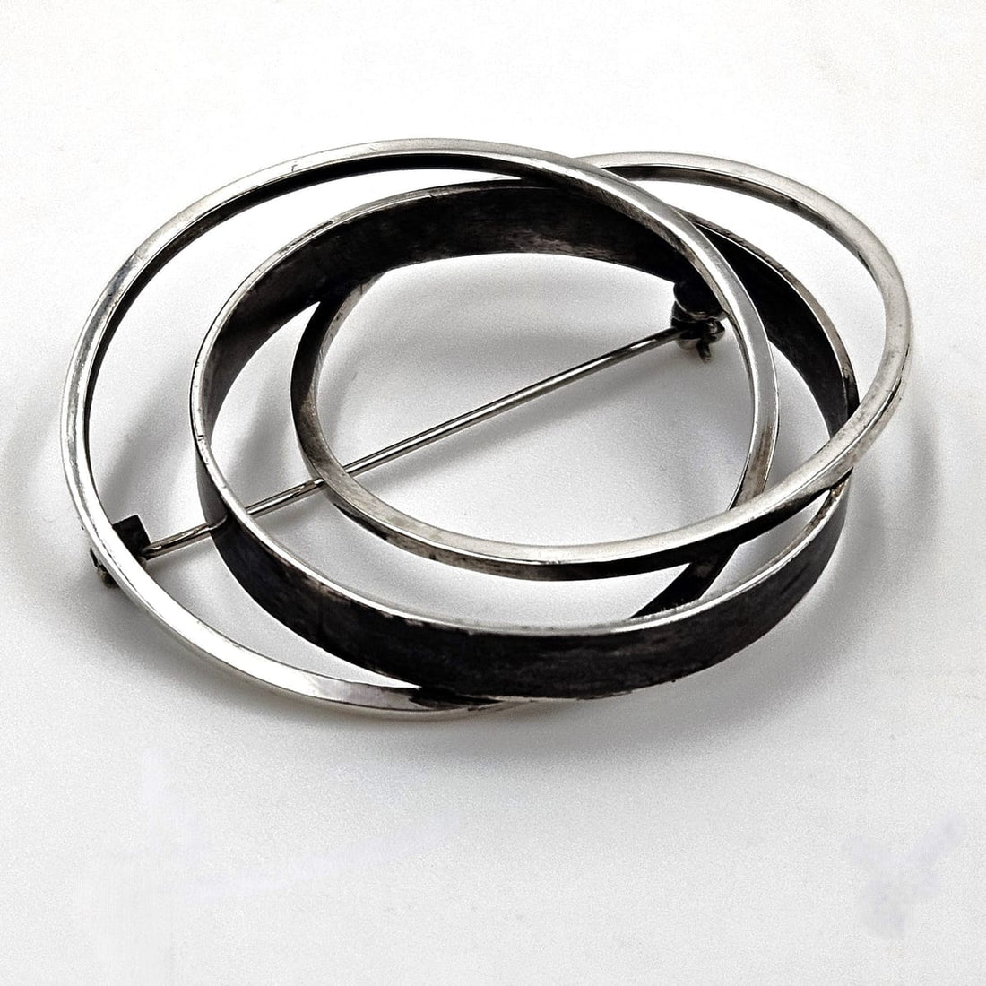 Bill Tendler Jewelry Rare US Designer Bill Tendler Sterling Abstract Modernist 3D Brooch Circa 1950s