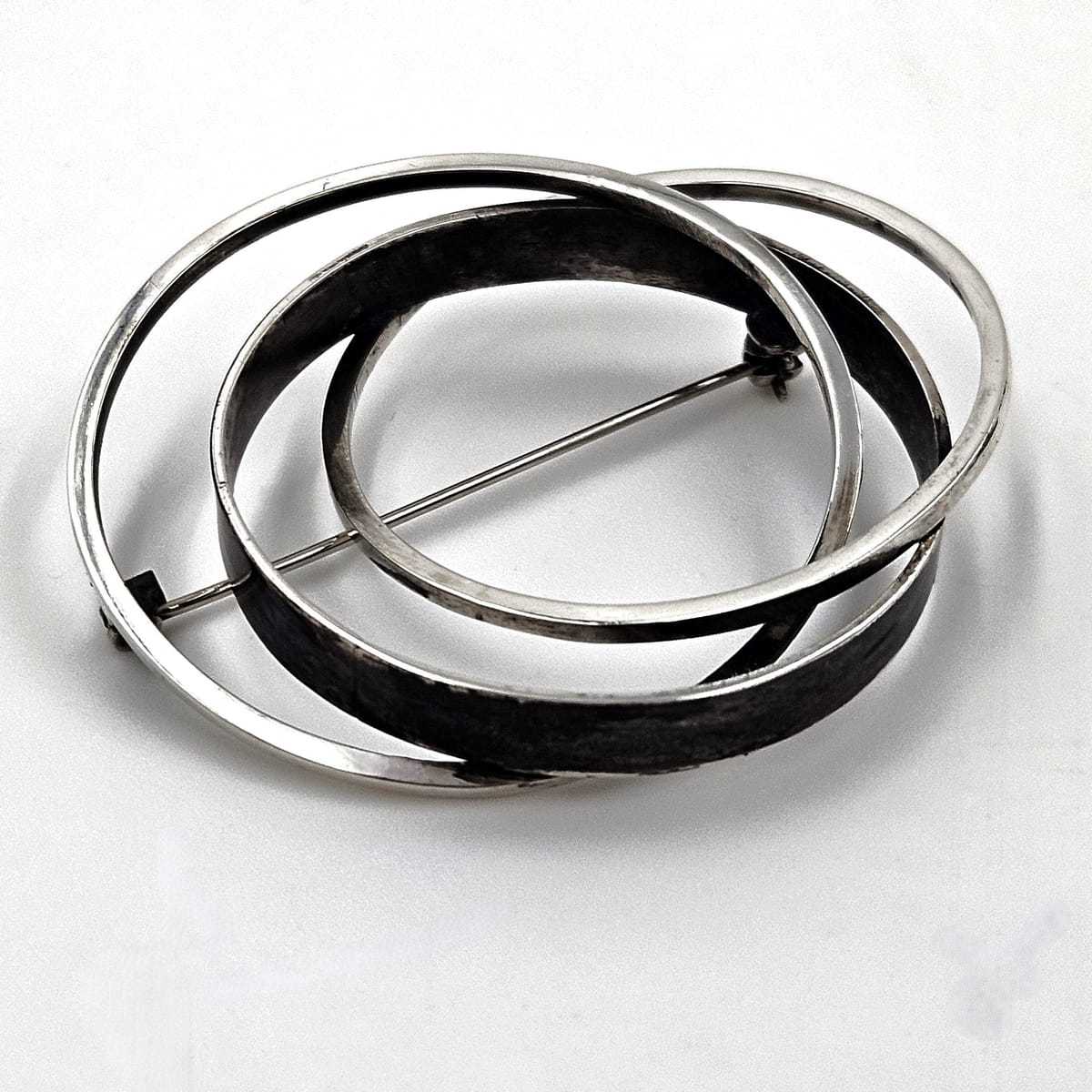 Bill Tendler Jewelry Rare US Designer Bill Tendler Sterling Abstract Modernist 3D Brooch Circa 1950s