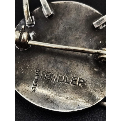 Bill Tendler Jewelry Rare US Designer Bill Tendler Sterling Modernist 3D Winking Cat Brooch 1950s