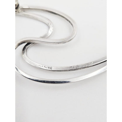 Bill Tendler Jewelry Rare US Designer Bill Tendler Sterling Silver Modernist 3D Brooch Circa 1950s