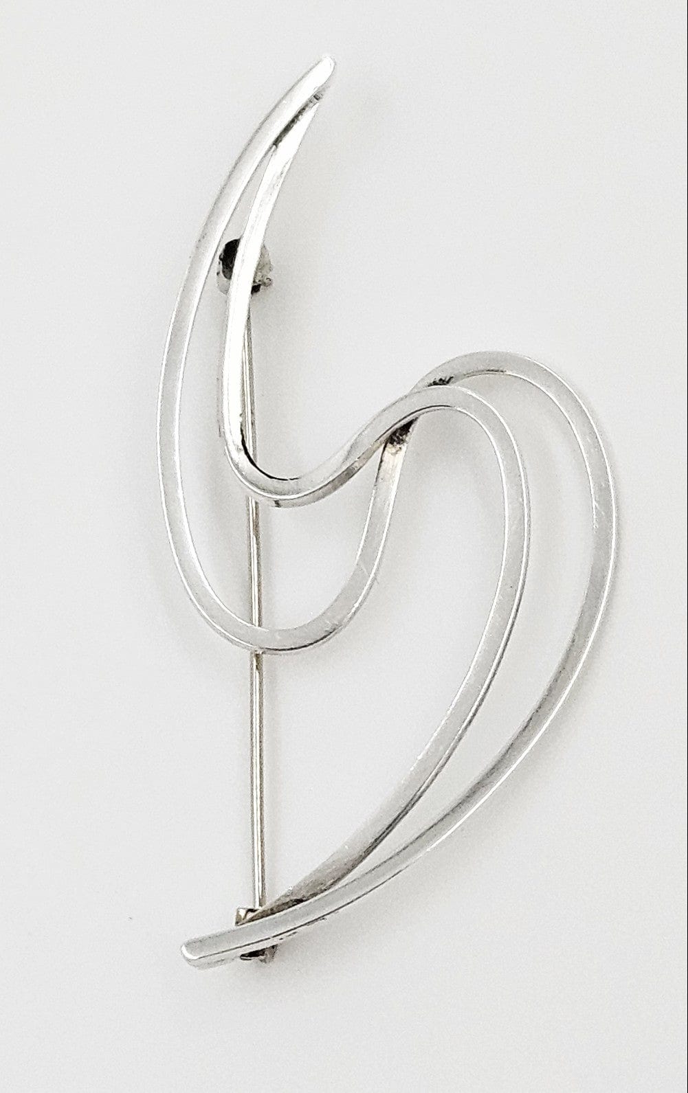 Bill Tendler Jewelry Rare US Designer Bill Tendler Sterling Silver Modernist 3D Brooch Circa 1950s